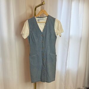 Gloria Vanderbilt Blue Plaid Button-Down Dress